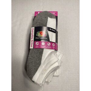 fruit of the loom womens no show ankle socks 6 pairs shoe size 4-10